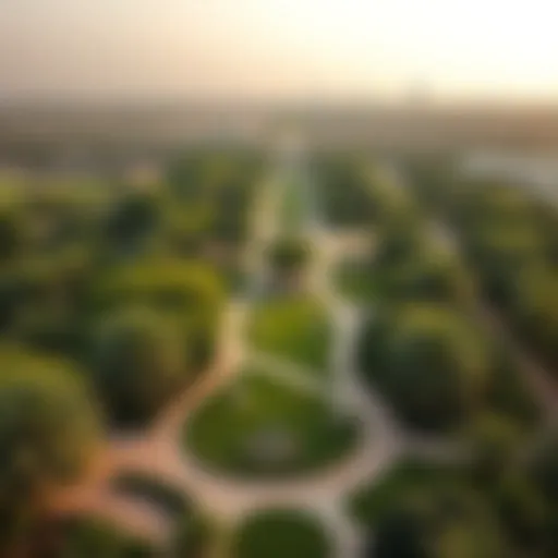 Aerial view of Zaabeel Park showcasing its lush greenery and pathways